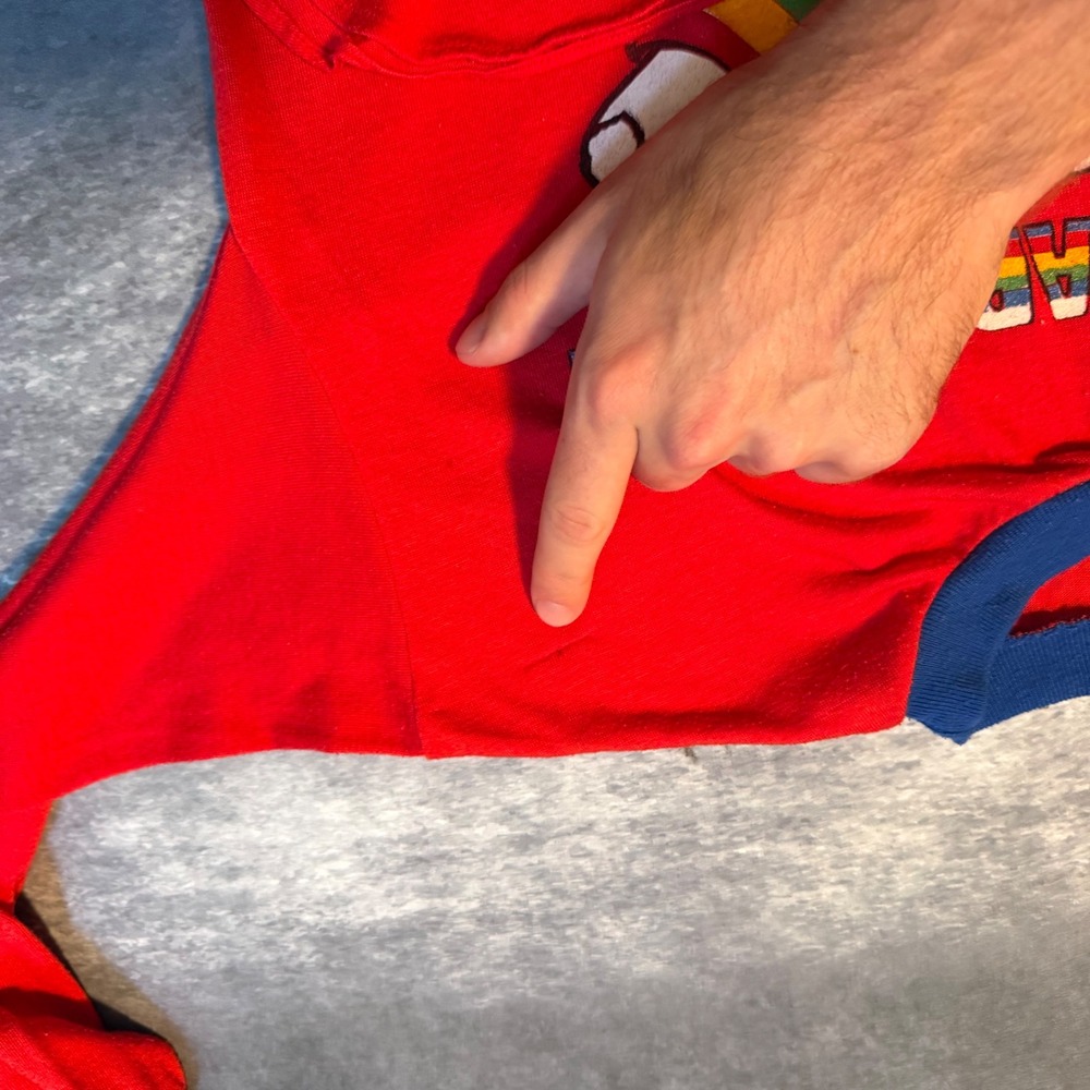 Vintage Im Hibearnating Rainbow Bear Nightshirt Red Long Sleeve Sleep Shirt L - Picture 5 of 12
